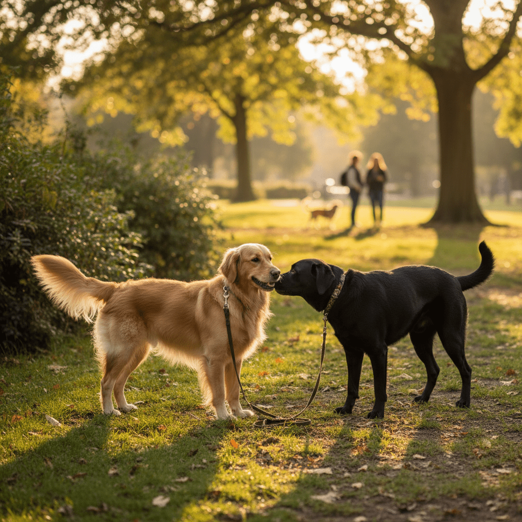 Sniffing Butts: The Awkward Dog Greeting Explained 4 Two dogs engaged in a polite butt-sniffing greeting