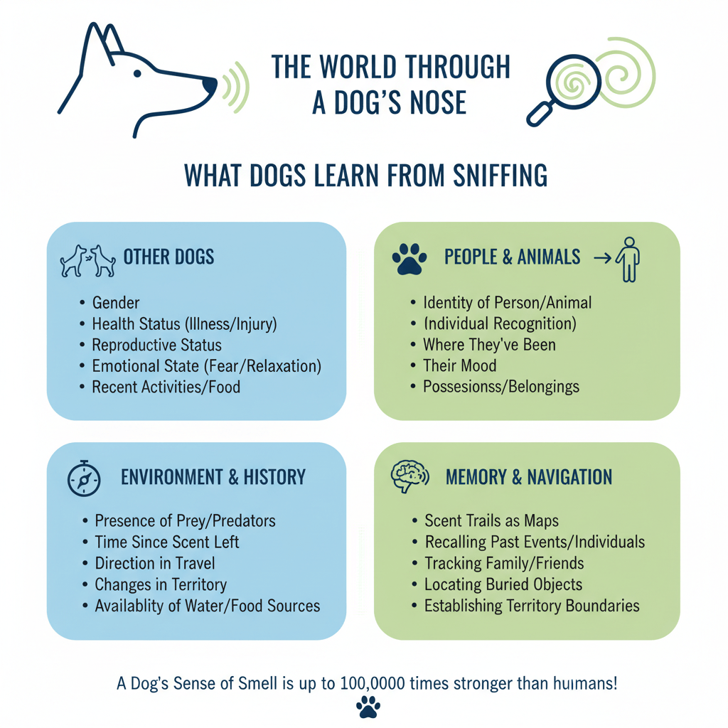 Sniffing Butts: The Awkward Dog Greeting Explained 5 Infographic detailing the information dogs learn from sniffing